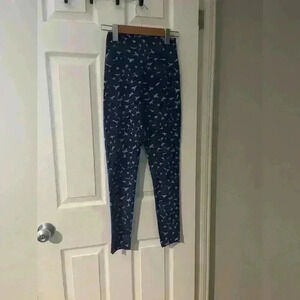 Aerie offline blue leopard cheetah 7/8  leggings hi-rise size small